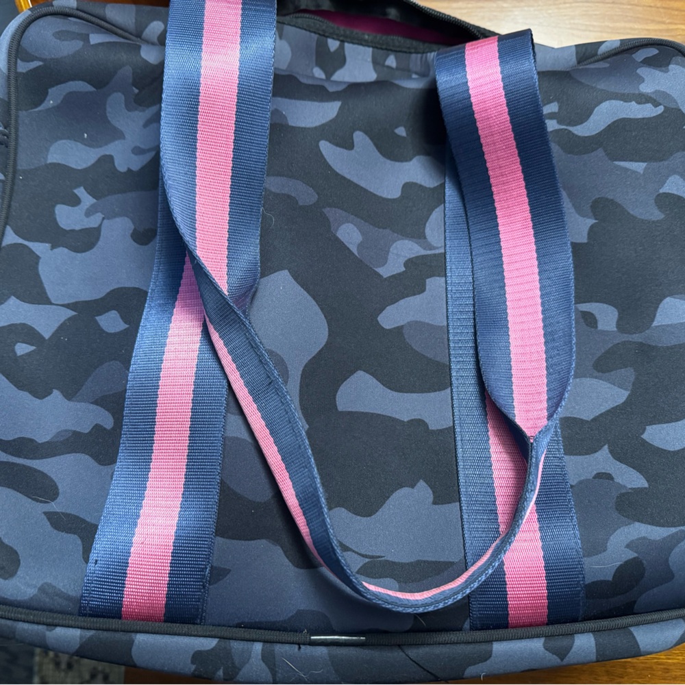 Stylish Haute Shore Camouflage Women’s Tennis bag with pink and blue Straps
